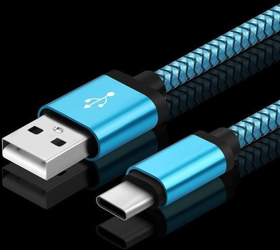 Byleen USB C Ladekabel Typ-C in Blau, 2m Länge - Bild 1