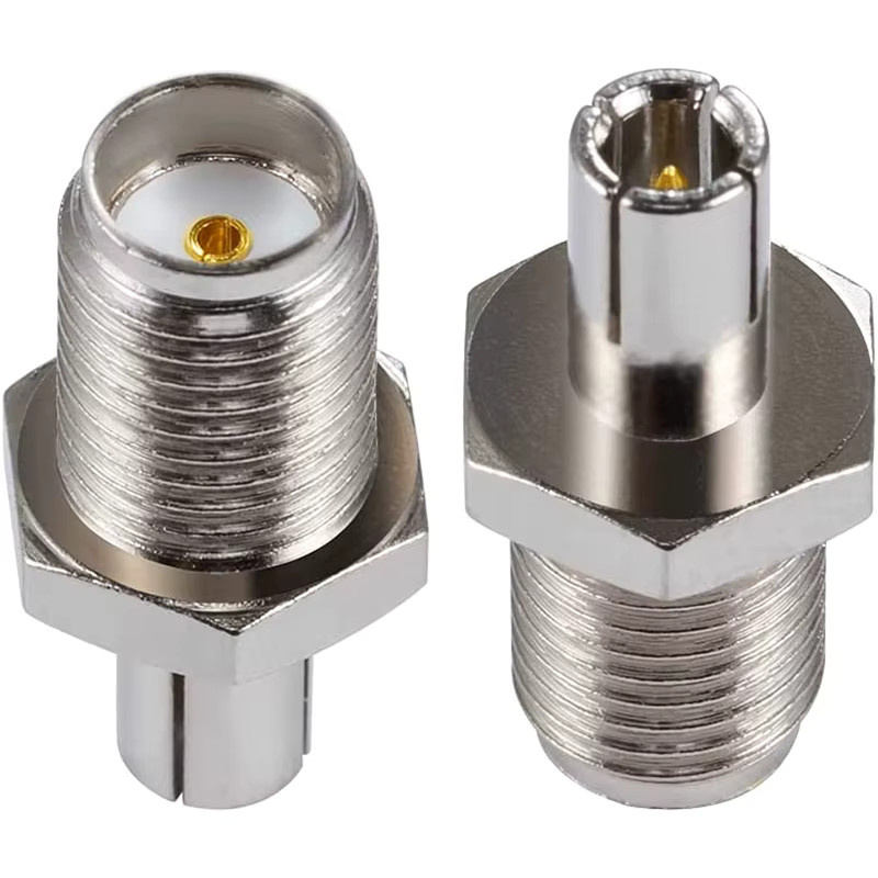RF Koaxial Adapter SMA Buchse auf TS9 Stecker, vernickelt, Farbe: Silber - Bild 2