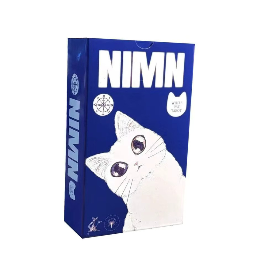 NIMN Weißes Katzen-Tarot, 78-Karten-Tarot-Deck, Aquarell-Katzen-Kawaii - Bild 6