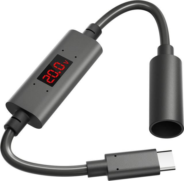 Starlink Mini USB-C-Adapter mit Strom- und Spannungsanzeige, wasserdichter DC-zu-USB-C-Konverter in Schwarz - Bild 1