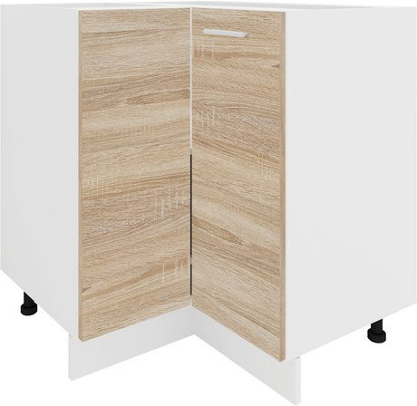 VCM Eckschrank Esilo Küchenunterschrank in Beige und Eiche, B/T/H: 76 x 76 x 82 cm - Bild 1