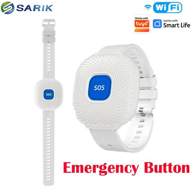 Tuya Smart Wifi SOS-Armband in Weiß: Wasserdichtes Sicherheits-Armband mit Notfallalarm und Sturzalarm für Senioren - Bild 1