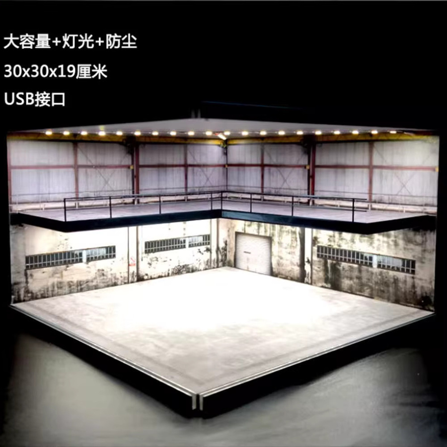 meiduoxing Diecast Auto Garage Diorama, Modell Vitrine, LED-Beleuchtung - Bild 2