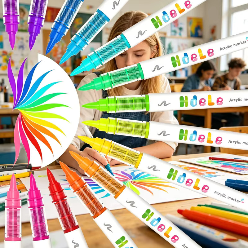 Premium Acrylmarker-Set mit 120 Stück, Permanentmarker in Mehrfarben für DIY-Kunst auf Leinwand, Stein, Glas und Keramik - Bild 4