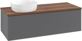 V&B Waschtischunterschrank Antao mit Frontstruktur in Anthrazit lackiert, B/T/H: 120 x 50 x 50 cm - Bild 1
