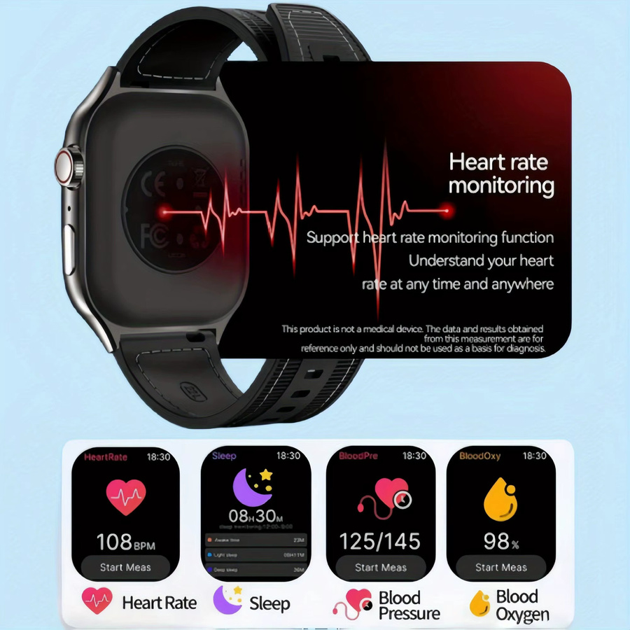 LAXASFIT Smartwatch für Herren und Damen mit 2,01 Zoll AMOLED-Display, Bluetooth, Sport- und Fitness-Tracking, Farbe: Grün - Bild 6