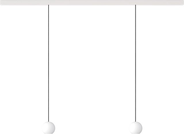 KOMOT KOS Duo S LED-Pendelleuchte mit Schiene, Weiß matt und Schwarz, mundgeblasenes Opalglas, Tunable White 2200K - 4200K, Länge: 200 cm - Bild 1