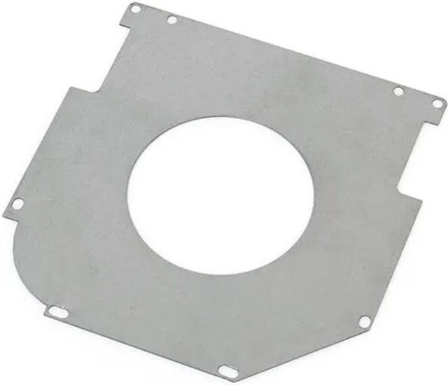 Avosdim Abweisblech für 45 Grad Blendkappen aus Stahl, Durchmesser: 180 mm, Ø: 72 mm, Farbe: Silber/Schwarz - Bild 1