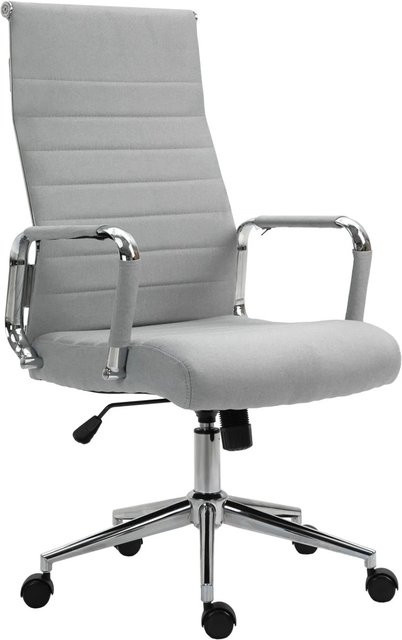 Svita Office Comfort Bürostuhl in Hellgrau mit hoher Rückenlehne, Stoff und Rollen - Bild 1
