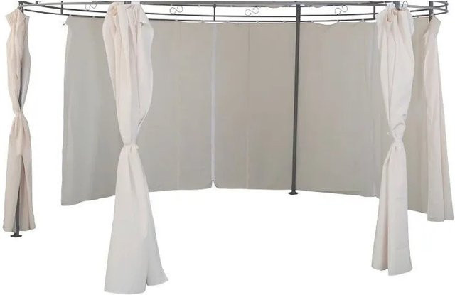 Lex Wasserdichtes Seitenteil für Rundpavillon 3,5m in Beige aus Polyester als Sichtschutz - Bild 1