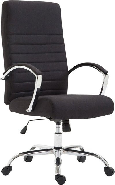 TPFLiving Bürostuhl Vallon Stoff in Schwarz mit Armlehnen und Rollen, B/T/H: 60 x 68 x 118 cm - Bild 1