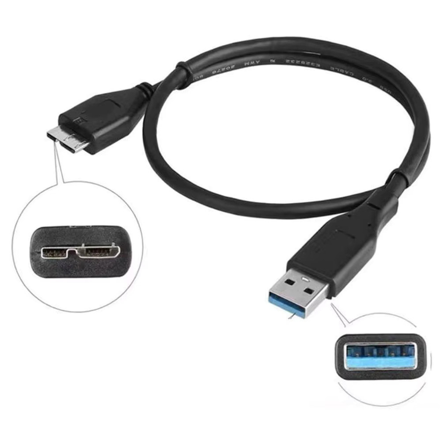 USB 3.0 Typ A auf USB 3.0 Micro B Adapterkabel für externe Festplatten HDD in Schwarz - Bild 3