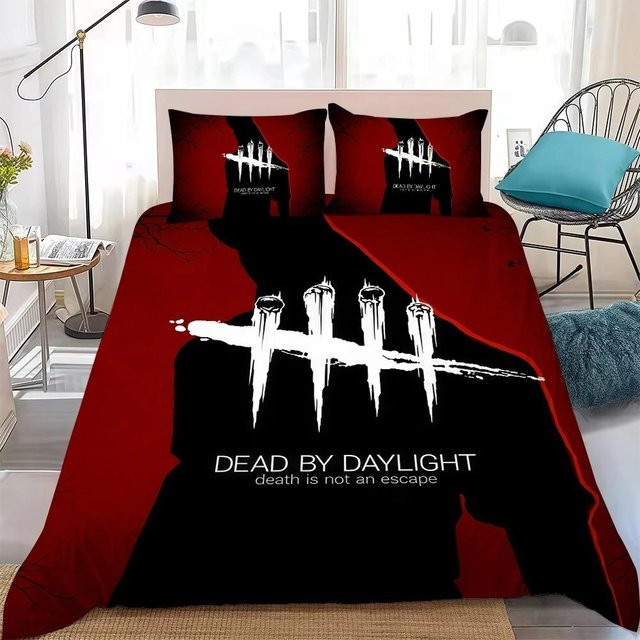 D-Dead by Daylight Bettwäsche-Set mit 3D-Druck aus Mikrofaser, Farbe: Schwarz, B/H: 260 x 240 cm - Bild 1