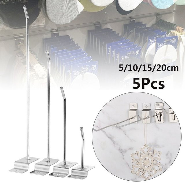5 Stück Display Kleiderbügel Haken für Einzelhandel und Geschäft, Farbe: Silber, Chrom-Optik - Bild 1