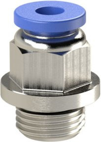 Riegler Gerade Steckverschraubung Blaue Serie mini aus Messing G 1/8 a. Schl.-Ø 6 mm - Bild 1