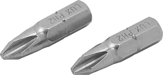 LUX-TOOLS Schraubendreher-Bit PH2 aus Edelstahl, 2 Stück, Silber - Bild 1
