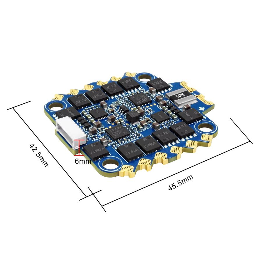 Sequre Blueson A2 4in1 ESC für FPV Drohnen Racing und Freestyle, 6s 8s 70a, Blau, mit AM32 oder BLHeli_32 Pre-Release Firmware 128khz - Bild 2