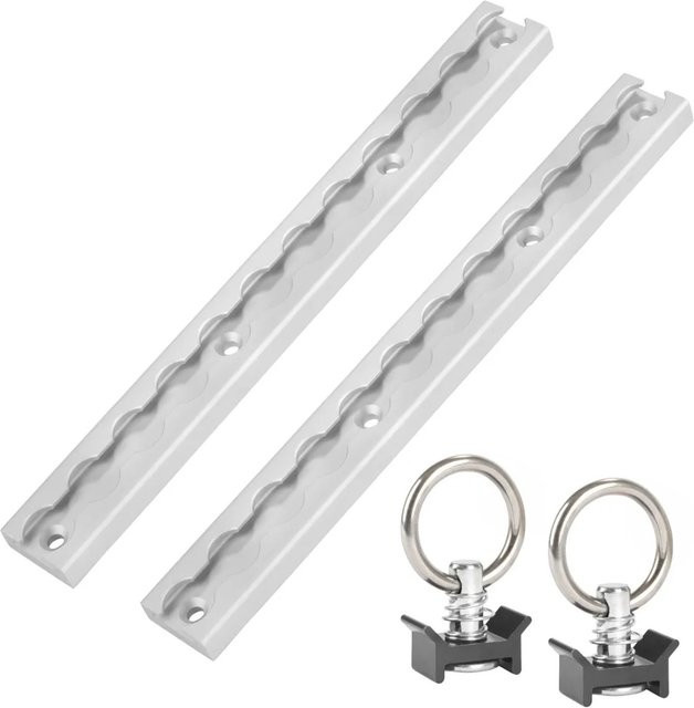 STAHLWERK Aluminium Airlineschiene Zurrschienen mit Zurrösen, 2er Set, Silber, Länge: 30 cm - Bild 1