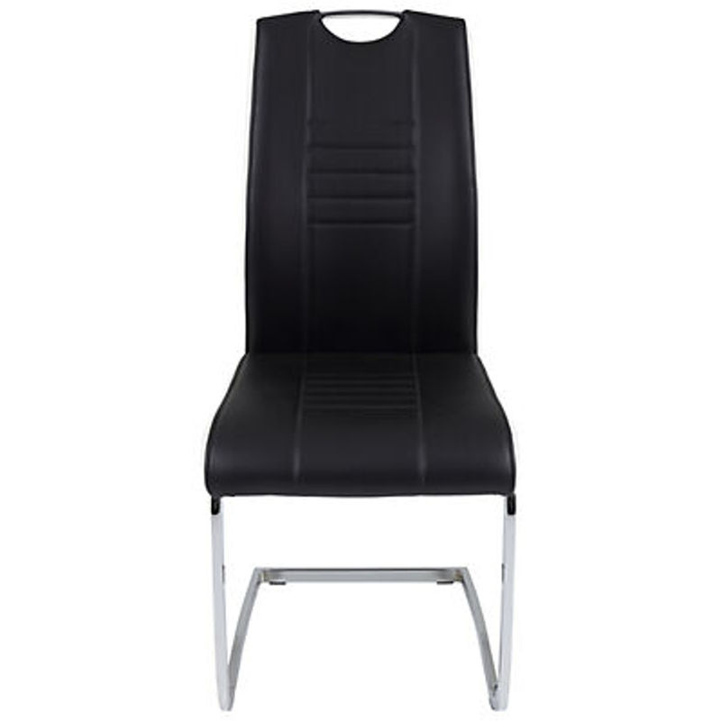 4er Set Schwingstühle Hela in Schwarz und Weiß aus Kunstleder mit Metallgestell, B/H/T: 43 x 99 x 61 cm - Bild 3