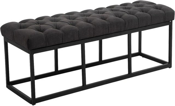 DELUKE Sitzbank MEXICO Polsterbank in Schwarz mit gestepptem Stoff, B/T/H: 120 x 38 x 46 cm