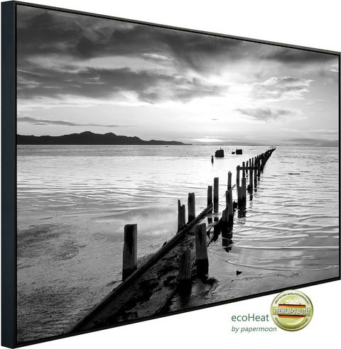 papermoon EcoHeat Infrarotheizung Strand in Schwarz und Weiss mit Matt-Effekt und App-Steuerung - Bild 1