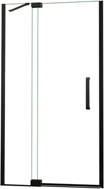 Duschparadies Nischentür Duschabtrennung als Drehtür mit 8mm Nano Glas in Schwarz und Transparent, B: 120 cm, H: 195 cm - Bild 1