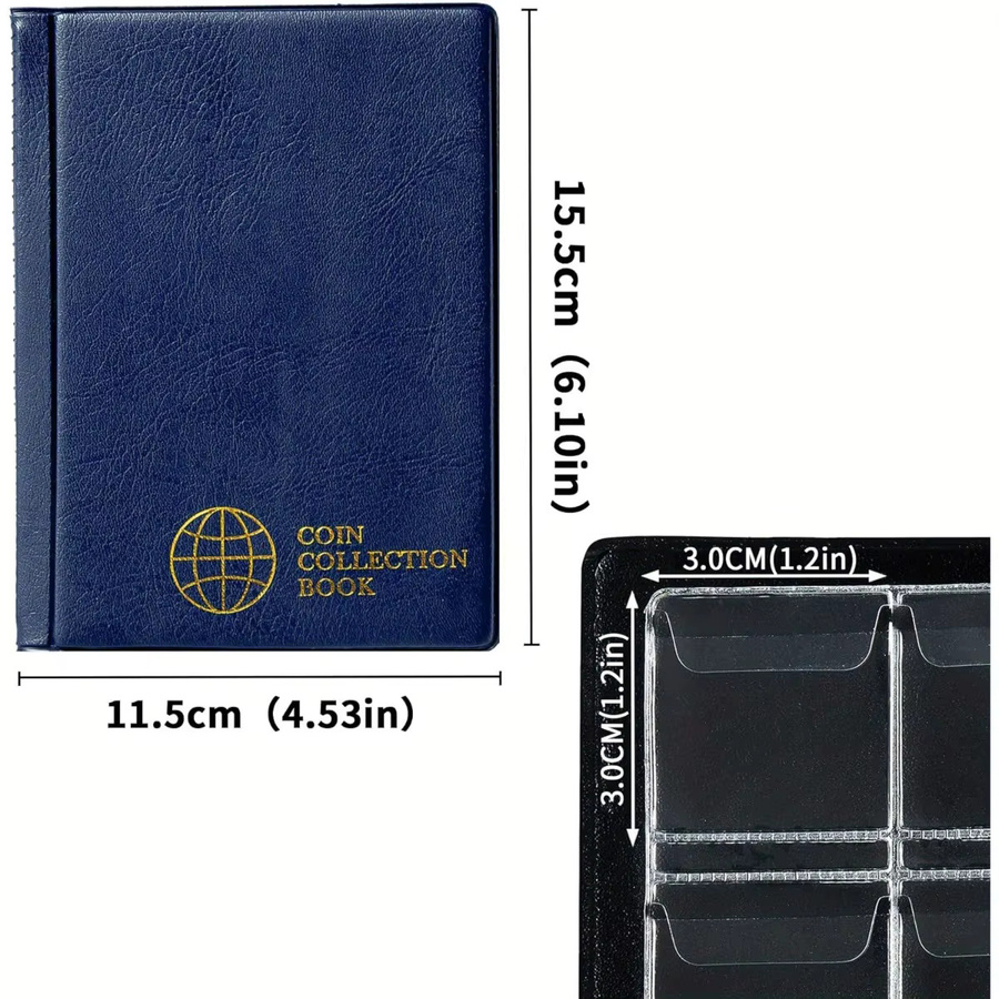 Münzsammlung Album Organizer mit 120 Taschen in Schwarz aus Kunststoff für Gedenkmünzen und Sammler - Bild 6