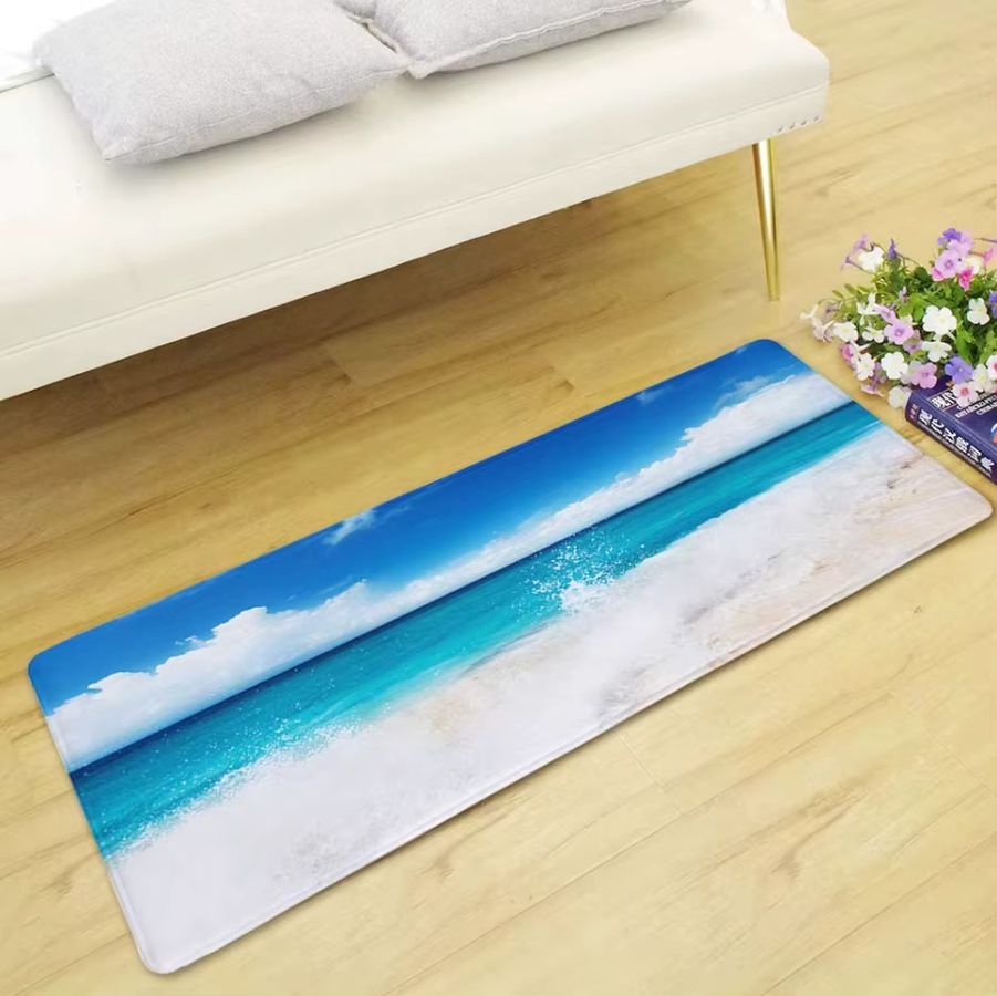 VIKAMA Summer Fresh Strandteppich rutschfest und wasserabsorbierend als Badezimmerunterlage oder Nachttischteppich - Bild 1