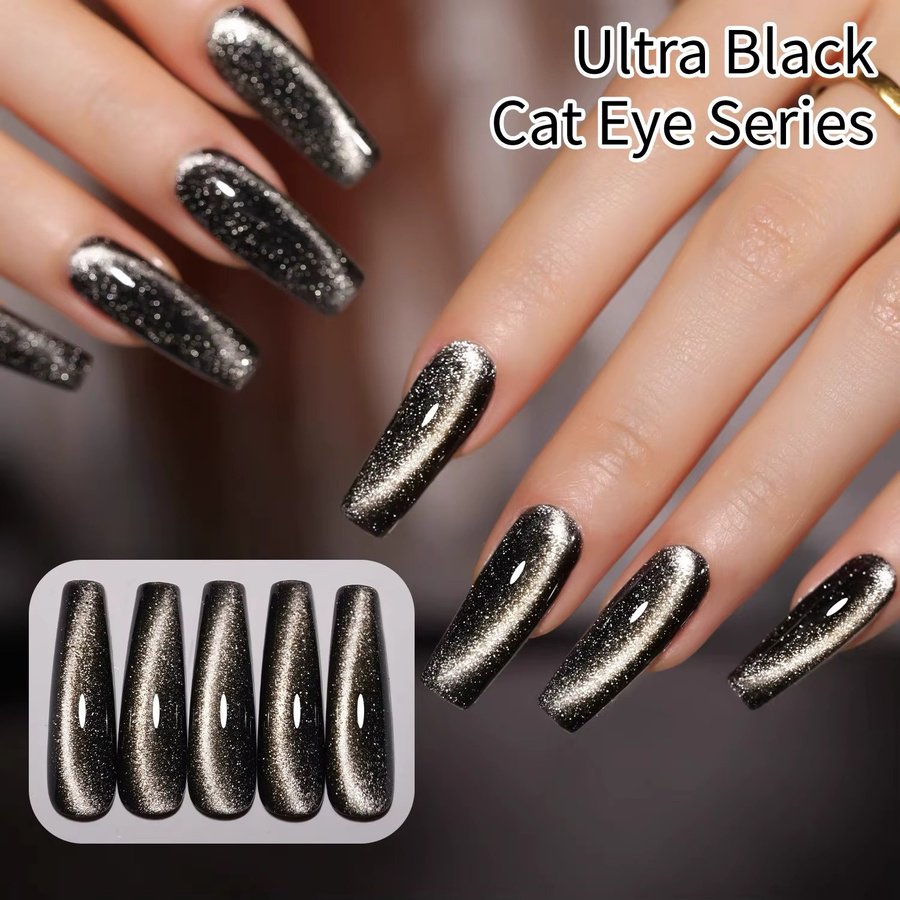 SHAKA Cat Eye Gel Nagellack, Schwarz, Schimmernd - Bild 4