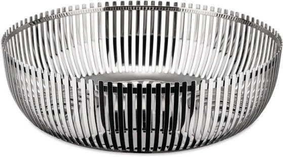 Alessi Runde Korbschale aus Edelstahl in Silber, Durchmesser: 23 cm, Höhe: 7 cm - Bild 1