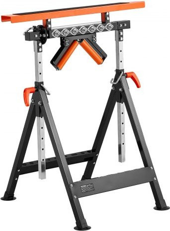 VEVOR 4-in-1 Rollenbock höhenverstellbar 84–127 cm, silberner Arbeitsbock mit Zahnstange und multidirektionalem Rollenkopf, Tragkraft 200 kg, Verlängerungsstütze für Tischkreissägen - Bild 1