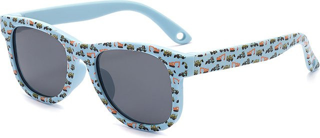 Techsuit 5218 Kinder-Sonnenbrille, oval, Vollrand, Kunststoff, blau - Bild 1