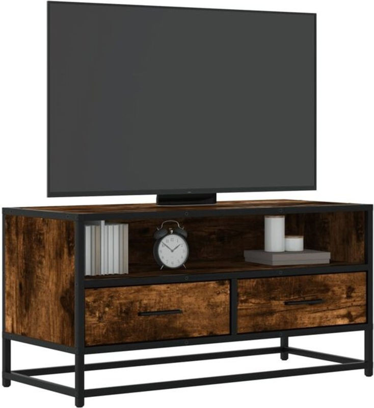 Vidaxl TV-Schrank Industrial Braun aus Holzwerkstoff und Metall B/T/H: 80 x 34,5 x 40 cm - Bild 1