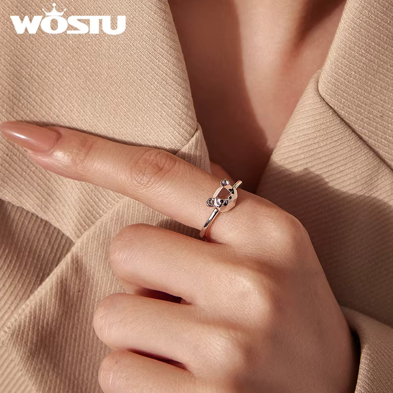 WOSTU Ring, Silber, Damen, Origami-Design - Bild 2