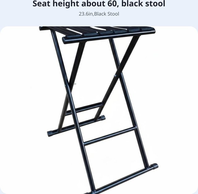 Faltbarer Klapphocker von Binchi Outdoor Product in Schwarz mit Metallrahmen und Anti-Rutsch-Füßen - Bild 1