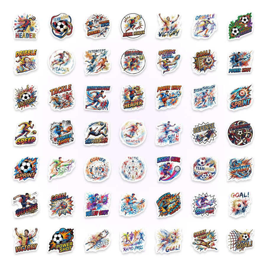 GOGOTU Fußball-Match Graffiti-Aufkleber, 50-teiliges Set, multicolour - Bild 3