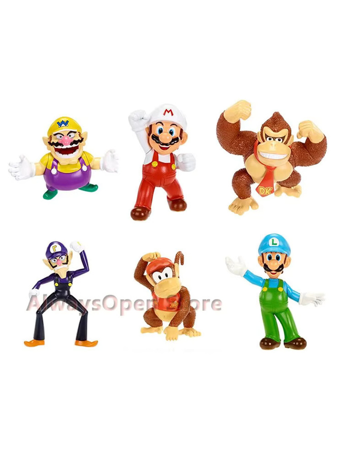 JAKKS Super Mario Actionfiguren, Luigi, Donkey Kong, Waluigi, Diddy Kong, Wario - Bild 2