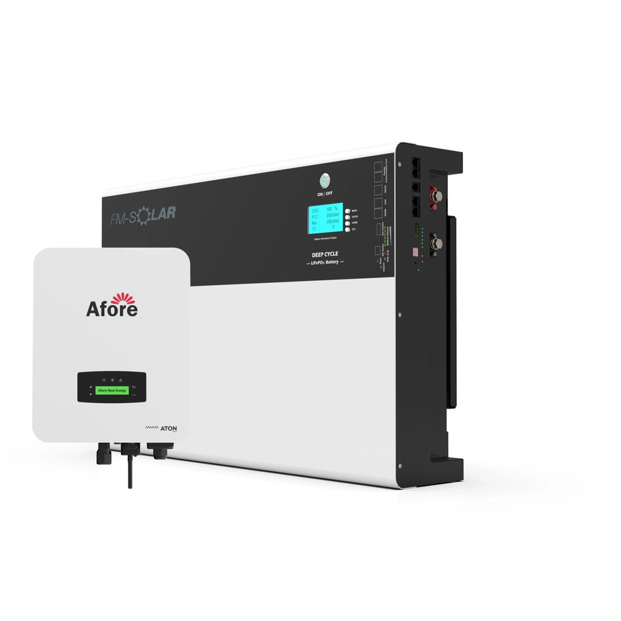 Afore AF3.6K-SL 1-Phasiger Hybrid-Wechselrichter 3.6kW mit 20kWh LiFePO4 Batterie-Speicher in Weiß - Bild 2