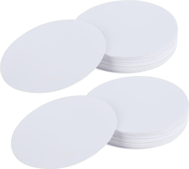 GoolRC 100 Stück Blanko Abzeichenpapier für Fotodrucker in Weiß, Durchmesser: 75 mm - Bild 1