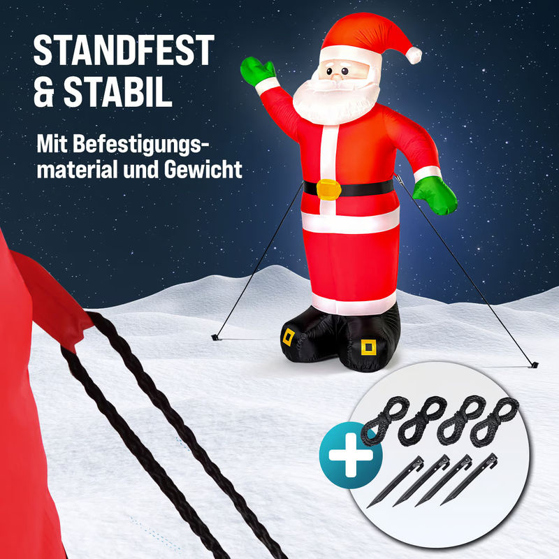 Monzana Aufblasbarer Weihnachtsmann XXL in Mehrfarbig, Höhe: 180 cm - Bild 5