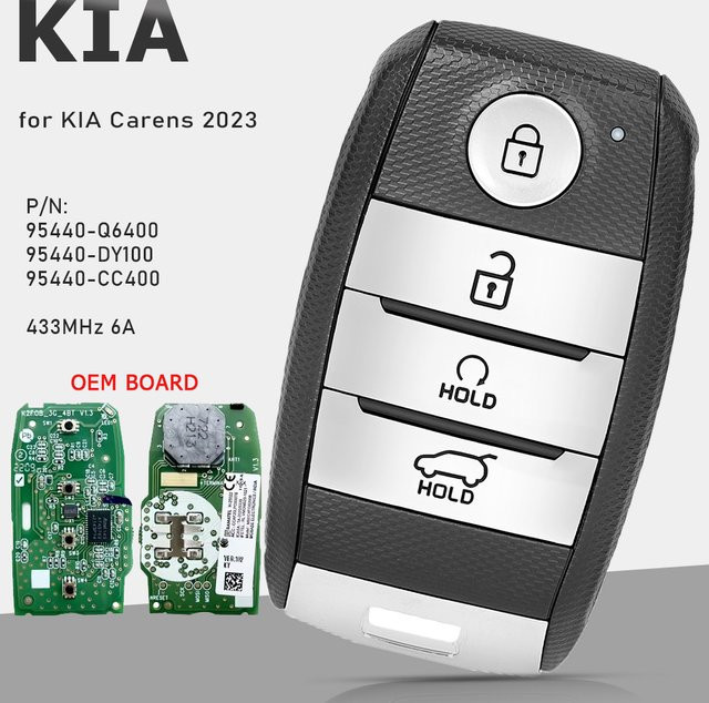 KEYECU Smart Remote Key 433 MHz 6A Fob für KIA Carens Sonet Seltos in Schwarz (OEM P/N 95440-Q6400 95440-DY100 95440-CC400 SYEC3FOB2003) - Bild 1