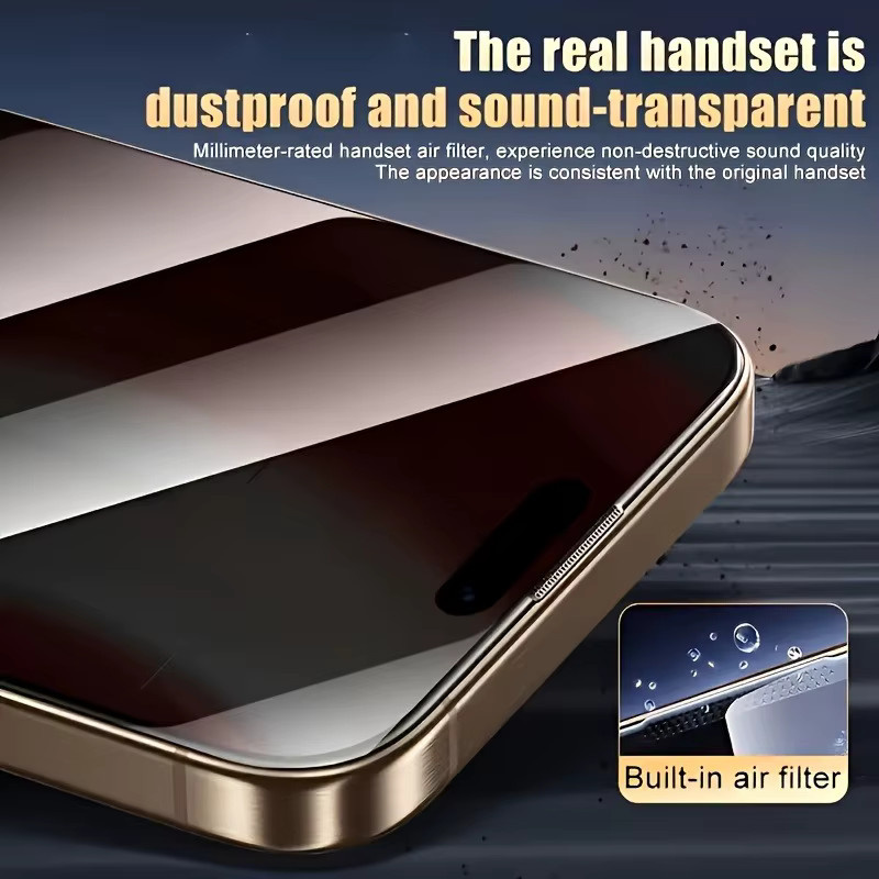 3er-Set HKSN Panzerglas Displayschutzfolien mit Privatsphäre-Funktion für iPhone 11 bis iPhone 17 Pro Max, transparent - Bild 2
