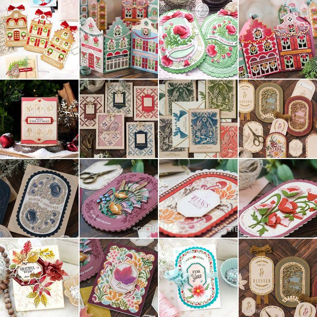 Market Place Holiday Cocoa Cozy Metall-Stanzformen und Silikonstempel Set für DIY Scrapbooking und Albumgestaltung, Mehrfarbig - Bild 1