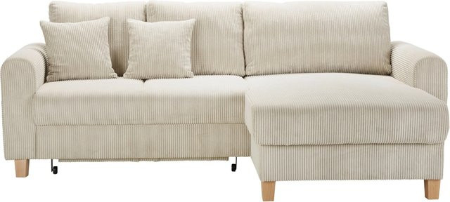 Based Wohnlandschaft Lille Beige mit Cordbezug und Sitzfunktion - Bild 1
