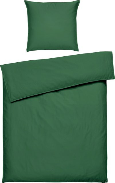 Bettwäsche Emma von casa NOVA aus Mako-Satin in Grün, bestehend aus Bettbezug und Kissenbezug, Breite: 135 cm, Tiefe: 200 cm, Kissen: 80 x 80 cm - Bild 1
