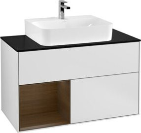 V&B Waschtischunterschrank Finion 100 Wandbeleuchtung in Weiß lackiert B/T/H: 100 x 50,1 x 50,1 cm - Bild 1