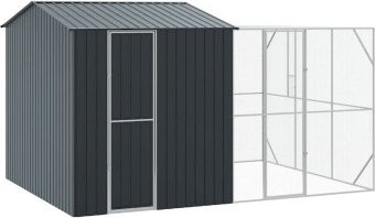 VidaXL Vogelvoliere Anthrazit aus verzinktem Stahl B/T/H: 425 x 310 x 247 cm - Bild 1