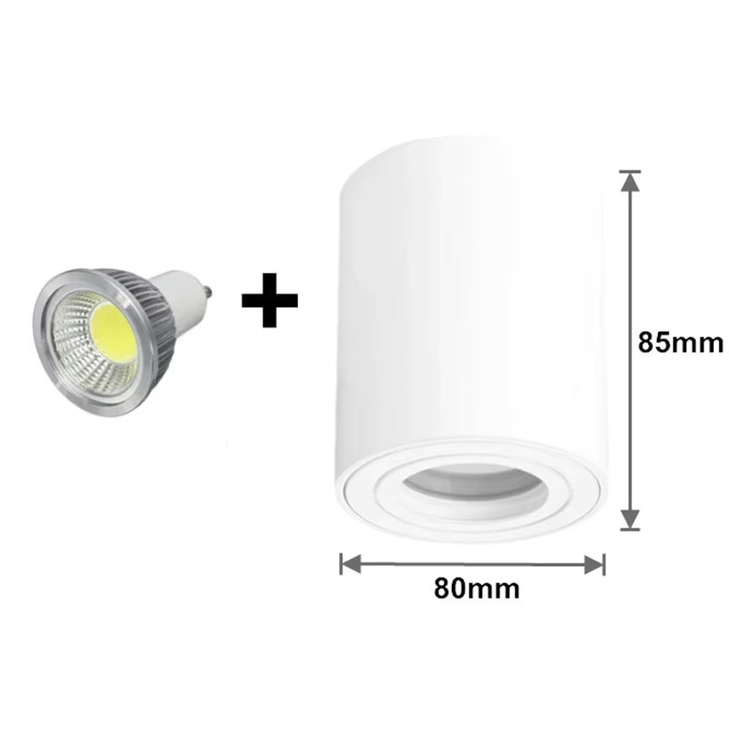 CYLRDXK Aufputz-Deckeneinbauleuchte aus Metall mit austauschbarem GU10 LED-Spotlicht in moderner Zylinderform - Bild 2