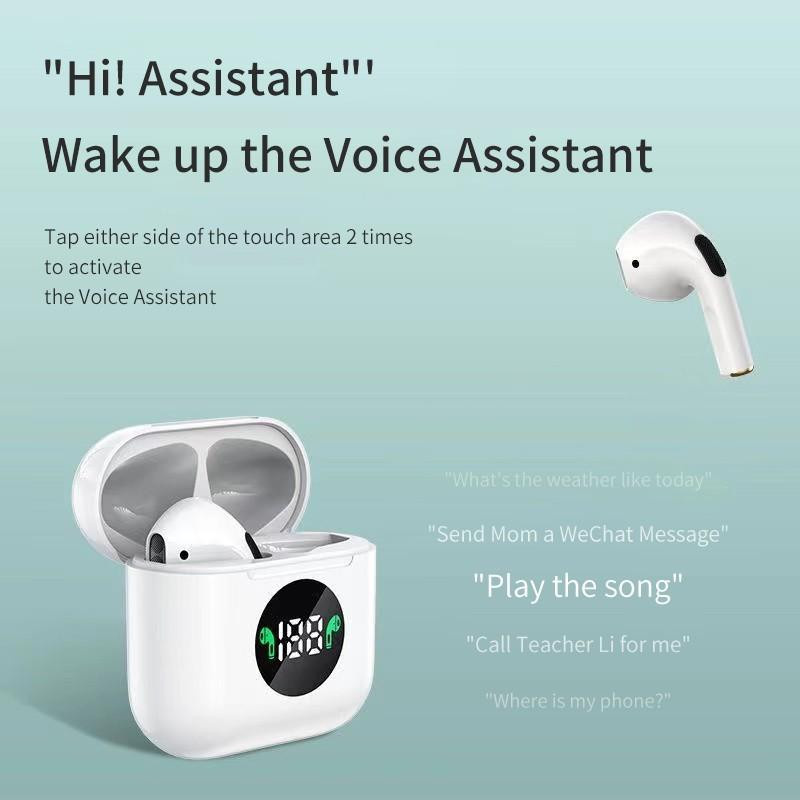 Pro4 TWS Bluetooth Headset mit LED Digital Display, wasserfeste HiFi drahtlose Sport Kopfhörer in Weiß - Bild 2