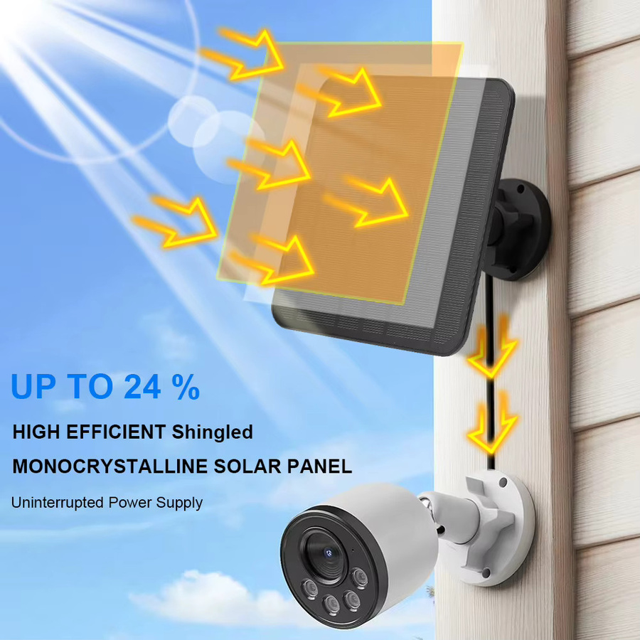 APWIKOGER Solarpanel 20W mit USB und USB-C Anschlüssen, wasserdichtes Outdoor Solarzellen Ladegerät in Schwarz für Überwachungskameras und Heimbeleuchtungssysteme - Bild 2